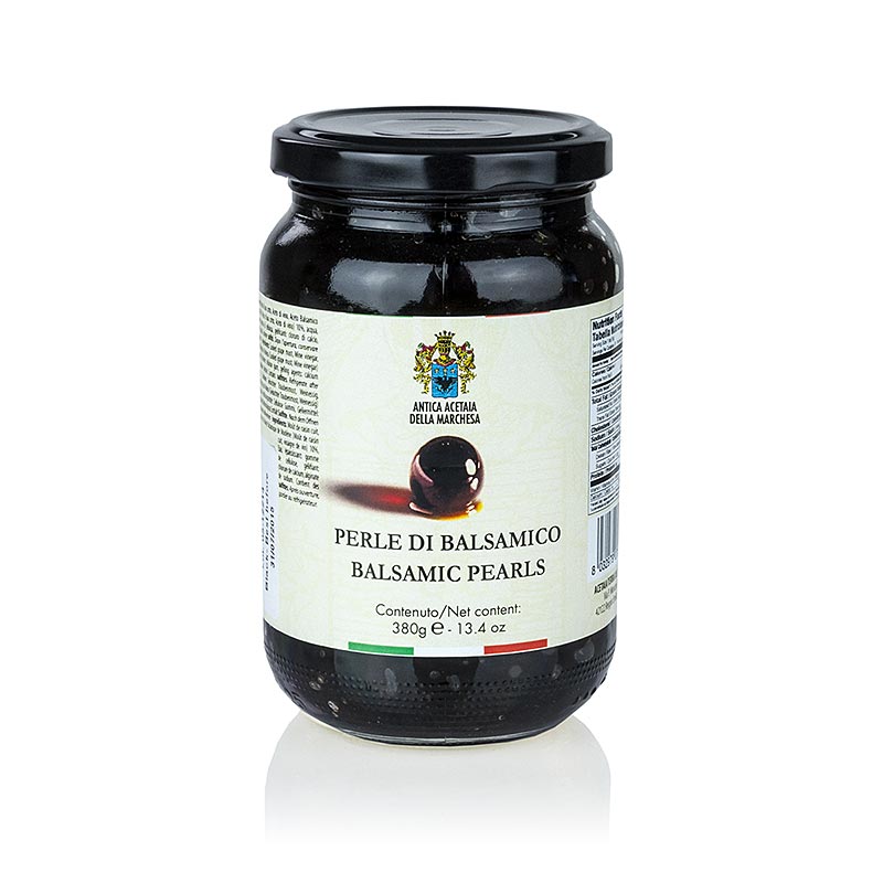 Vinagre balsamic de caviar picant, mida de perla 3-5 mm, esferes, Terra del Tuono - 380 g - Vidre Vinagre balsamic de caviar picant, mida de perla 3-5 mm, esferes, Terra del Tuono - 380 g - Vidre
