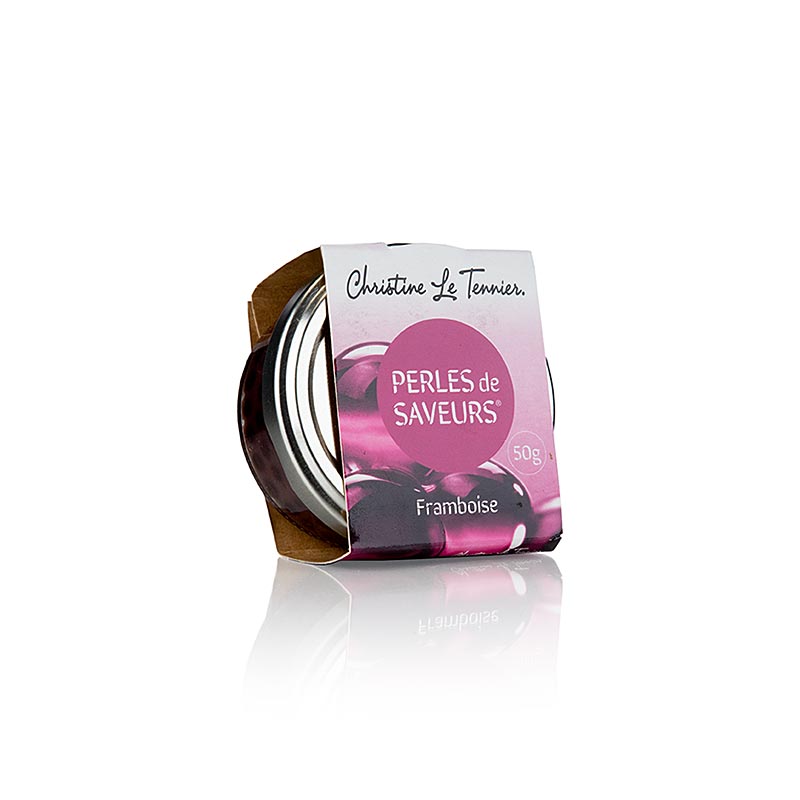 Caviar de frutas framboesa, perola tamanho 5mm, esferas, Les Perles - 50g - Vidro