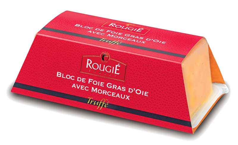Blok hati angsa, dengan kepingan, 3% truffle, foie gras, trapeze, rougie - 500g - Kupas