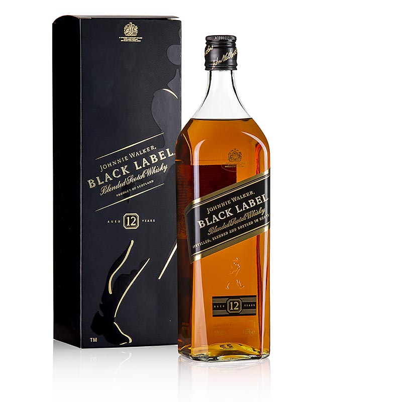 Blandet whisky Johnnie Walker Black Label, 40% vol., Skottland - 1 liter - Flaske