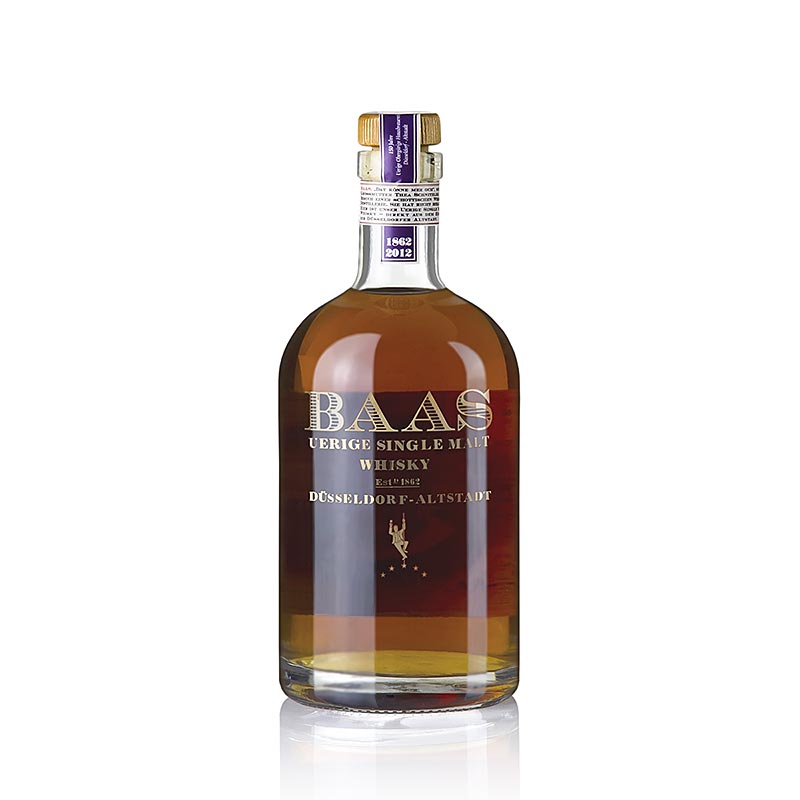 Single malt whisky Uerige Baas, 5 ar, portfat, 46,8% vol., Dusseldorf - 500 ml - Flaska