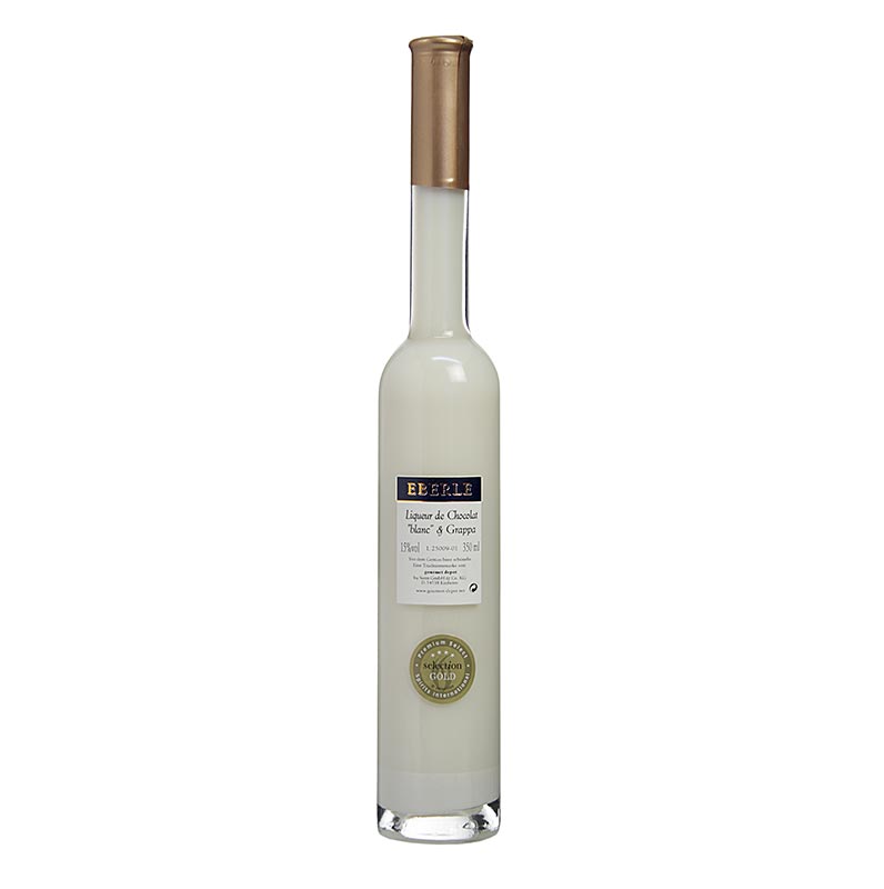 Chocolat blanc og grappa, sukkuladhilikjor, hvitur, 15% vol., Eberle - 350ml - Flaska