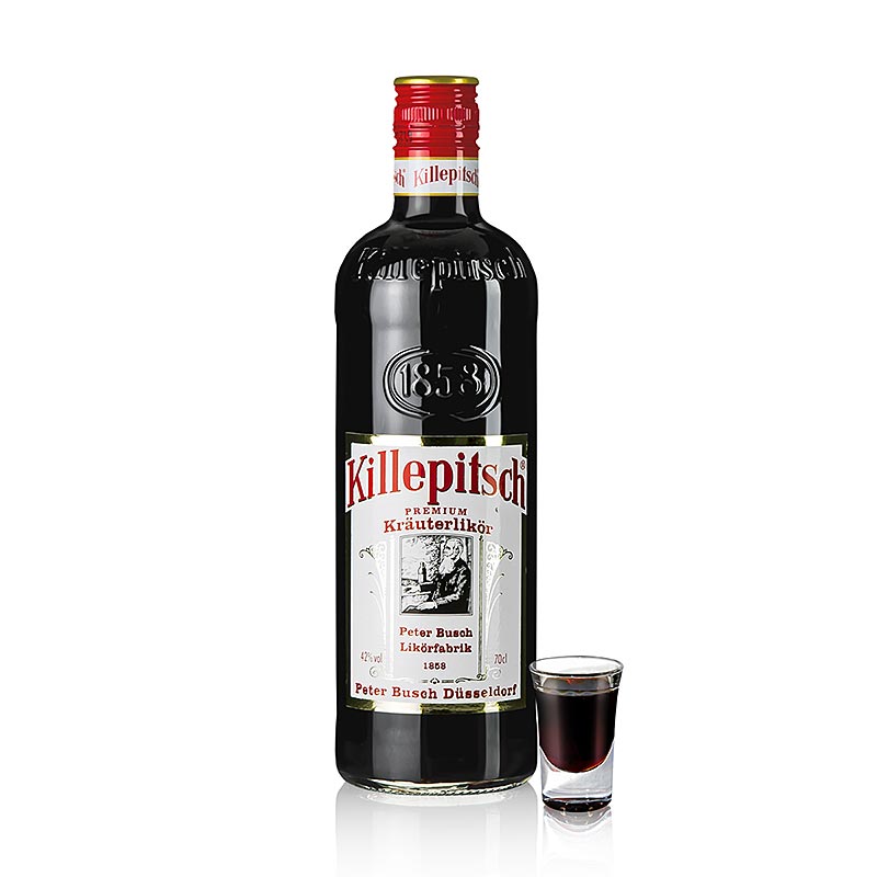 Killepitsch, licor de hierbas, 42% vol., fabrica de licores Peter Busch - 700ml - Botella