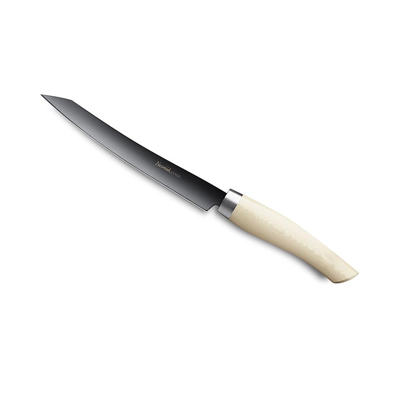 Nesmuk Janus 5.0 Slicer, 160mm, Edelstahlzwinge, Griff Micarta weiß - 1 St - Schachtel Nesmuk Janus 5.0 Slicer, 160mm, Edelstahlzwinge, Griff Micarta weiß - 1 St - Schachtel