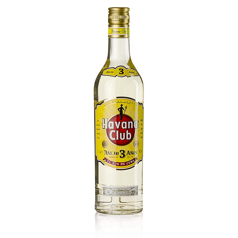 Havana Club Anejo 3 Anos Rum, 3 ara, gullgult, 40% vol. - 700ml - Flaska