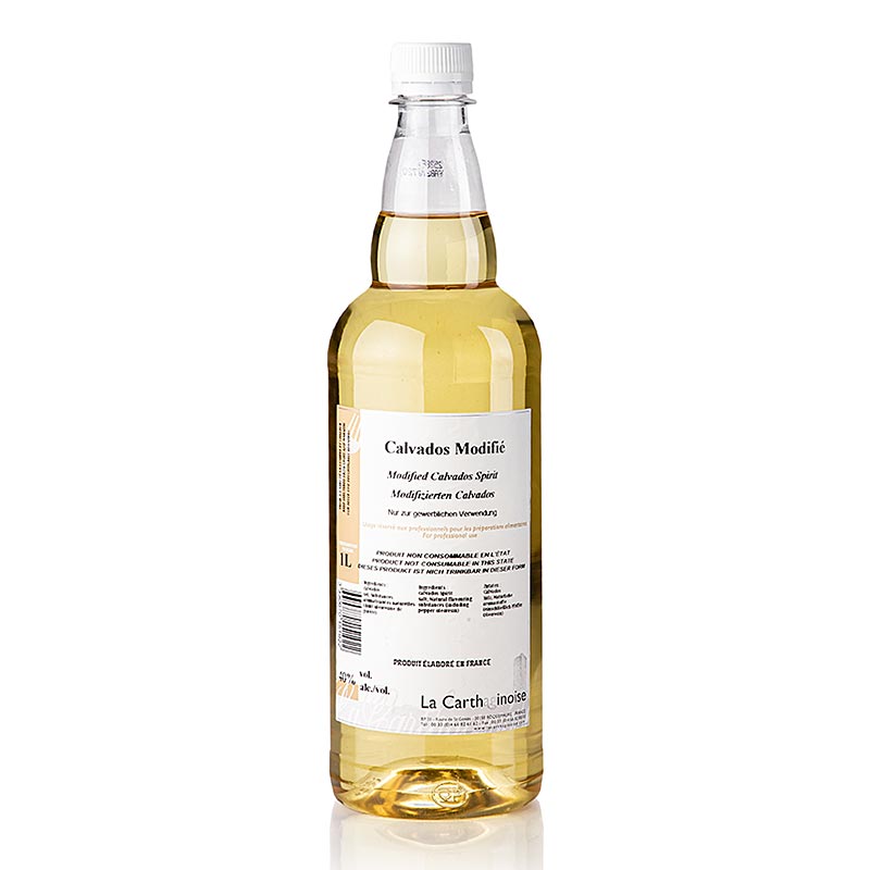 Calvados - modificado com sal pimenta, 40% vol., La Carthaginoise - 1 litro - Garrafa PE Calvados - modificado com sal pimenta, 40% vol., La Carthaginoise - 1 litro - Garrafa PE