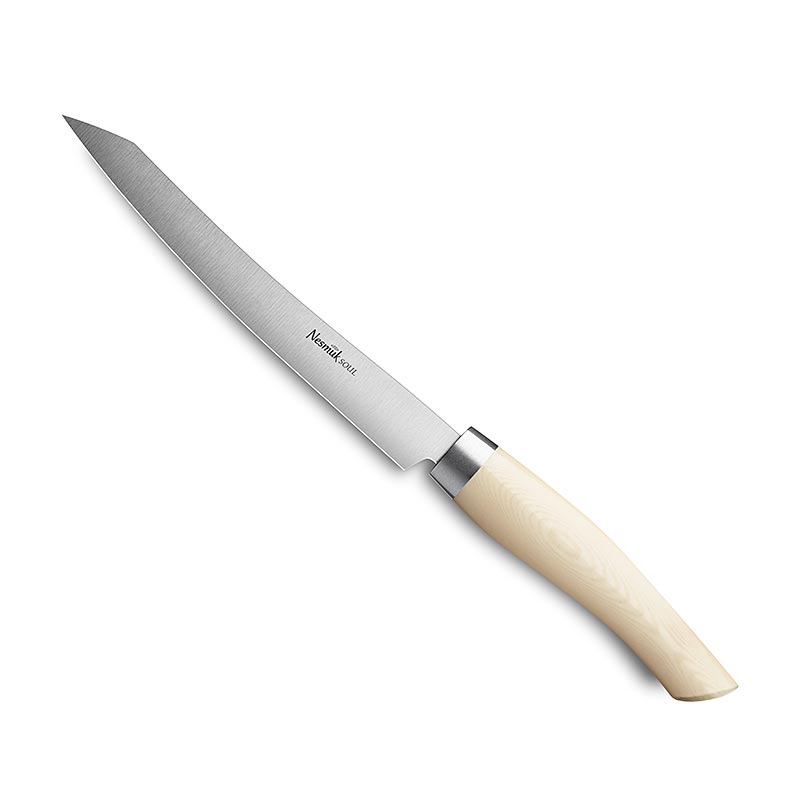 Nesmuk Soul 3.0 Slicer, 160mm, Edelstahlzwinge, Griff Micarta weiß - 1 St - Schachtel Nesmuk Soul 3.0 Slicer, 160mm, Edelstahlzwinge, Griff Micarta weiß - 1 St - Schachtel