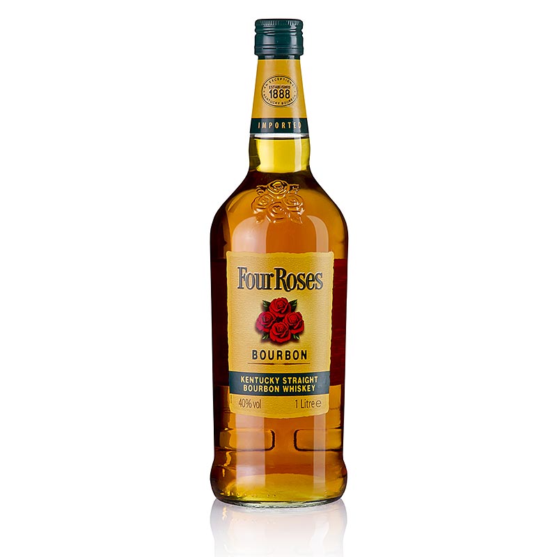 Bourbon Whisky Four Roses, Kentucky Straight Bourbon, 40 % tilavuudesta. - 1 litra - Pullo