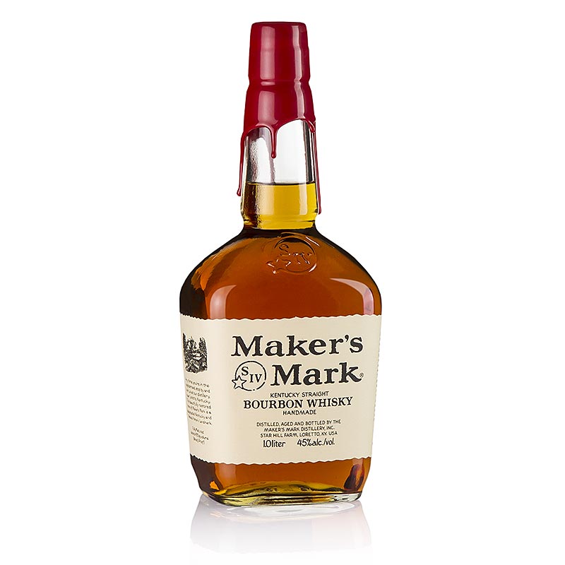 Marca do fabricante de uisque Bourbon, Kentucky Straight Bourbon, 45% vol. - 1 litro - Garrafa