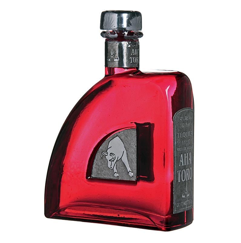 Aha Toro Anejo Tequila, ambrata, botte Jack Daniels 2 anni, 40% vol. - 700 ml - Bottiglia