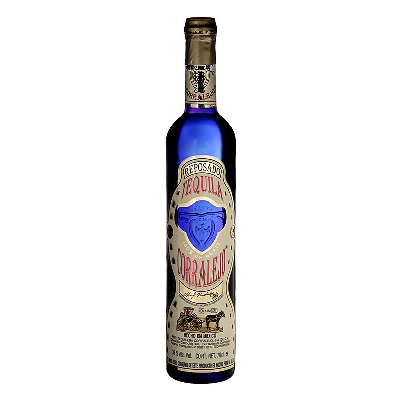 Tequila Corralejo Reposado, colore paglierino, botte di rovere per 6 mesi, 38% vol. - 700 ml - Bottiglia