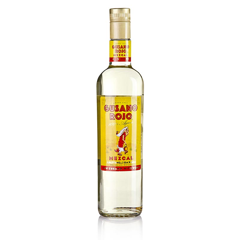 Mezcal Gusano Rojo, tequila con bruco di falena, 38% vol. - 700 ml - Bottiglia