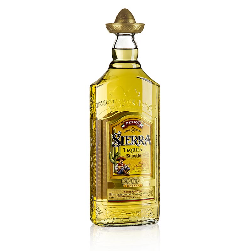 Sierra Tequila Reposado, kultainen, 38 tilavuusprosenttia. - 1 litra - Pullo