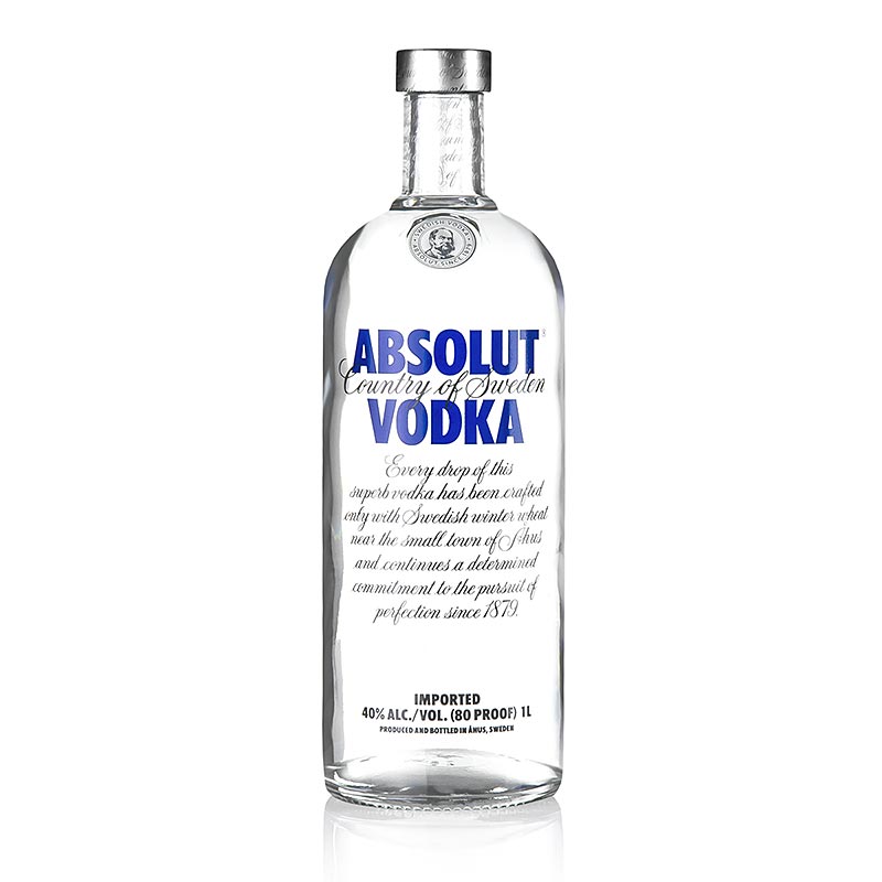 Absolut Vodka, 40% vol., Suedi - 1 liter - Shishe