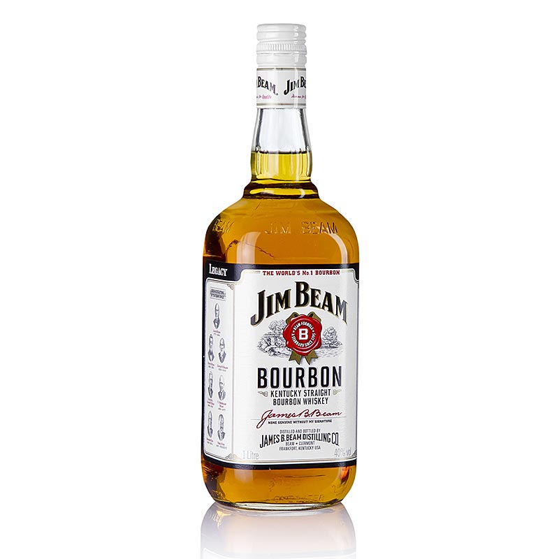 Uisque Bourbon Jim Beam, 40% vol., EUA - 1 litro - Garrafa