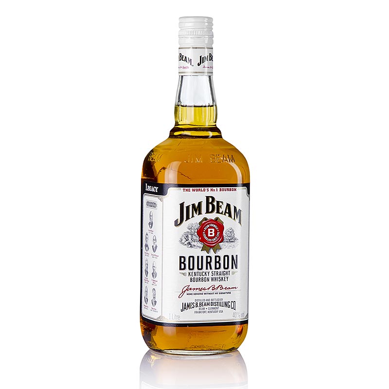 Bourbon viski Jim Beam, 40% bindi, Bandarikjunum - 1 litra - Flaska Bourbon viski Jim Beam, 40% bindi, Bandarikjunum - 1 litra - Flaska