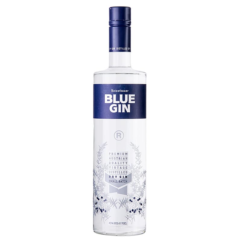 Vintage Austrian Dry Blue Gin, 43% vol., Reisetbauer - 700 ml - Ampolla