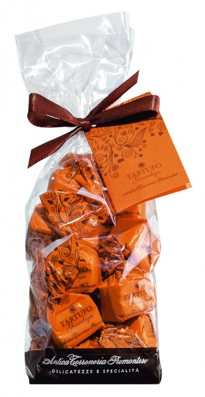 Tartufi dolci Gianduia, sacchetto, tartufi di cioccolato al Gianduia, borsa, Antica Torroneria Piemontese - 200 g - BTL