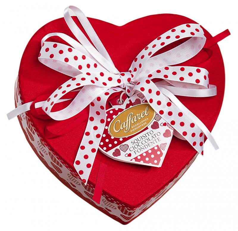 Caja de corazon, bolas de chocolate amargo, caja, Caffarel - 160g - embalar