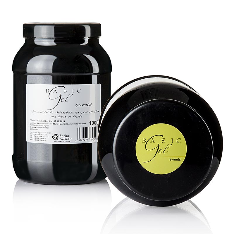 Basic Gel, for sweets, Gelb, Herbacuisine - 1 kg - Pe-dose Basic Gel, for sweets, Gelb, Herbacuisine - 1 kg - Pe-dose