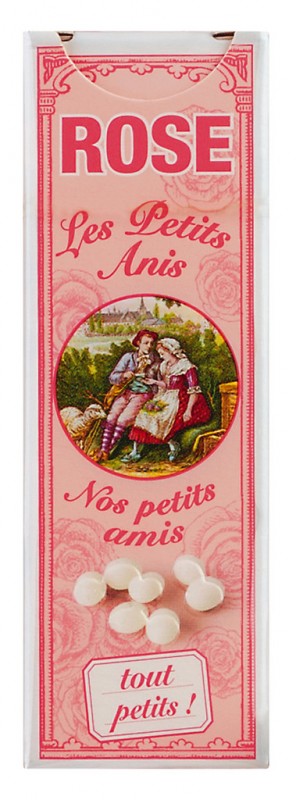Les petits anis Rose, grageas de rosas, display, Les Anis de Flavigny - 10x18g - mostrar