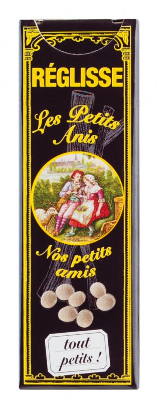 Les petits anis Reglisse, grageas de regaliz, display, Les Anis de Flavigny - 10x18g - mostrar