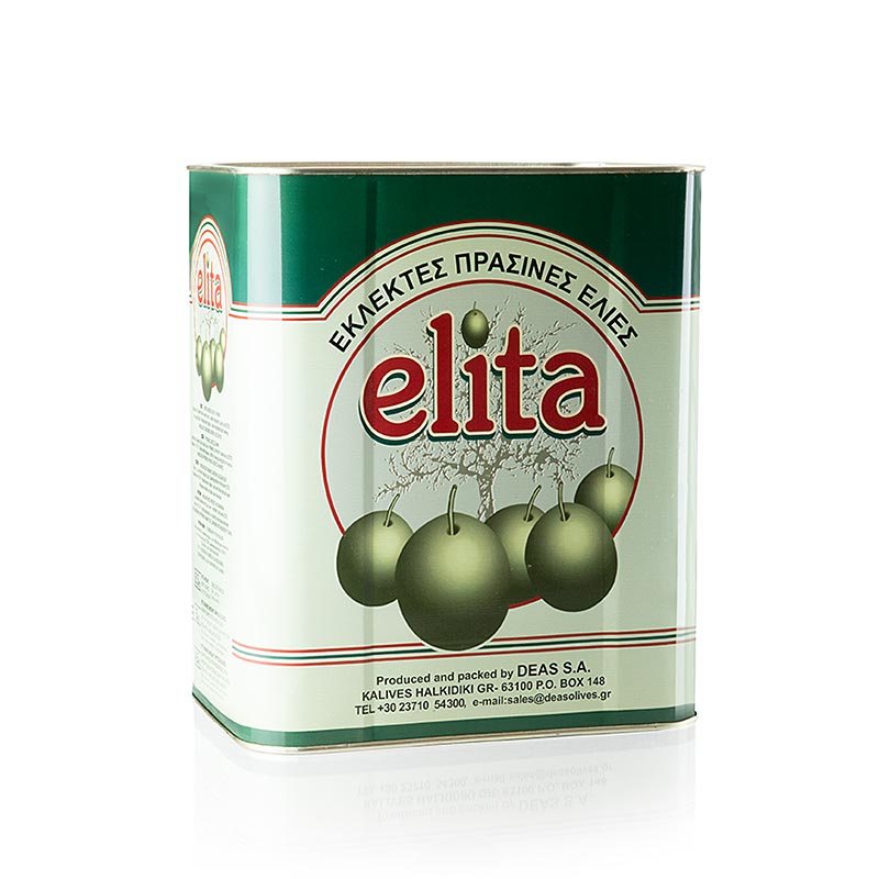 Vihreat oliivit, kivettomia, Mamuth, suolavedessa - 8,3 kg - kanisteri