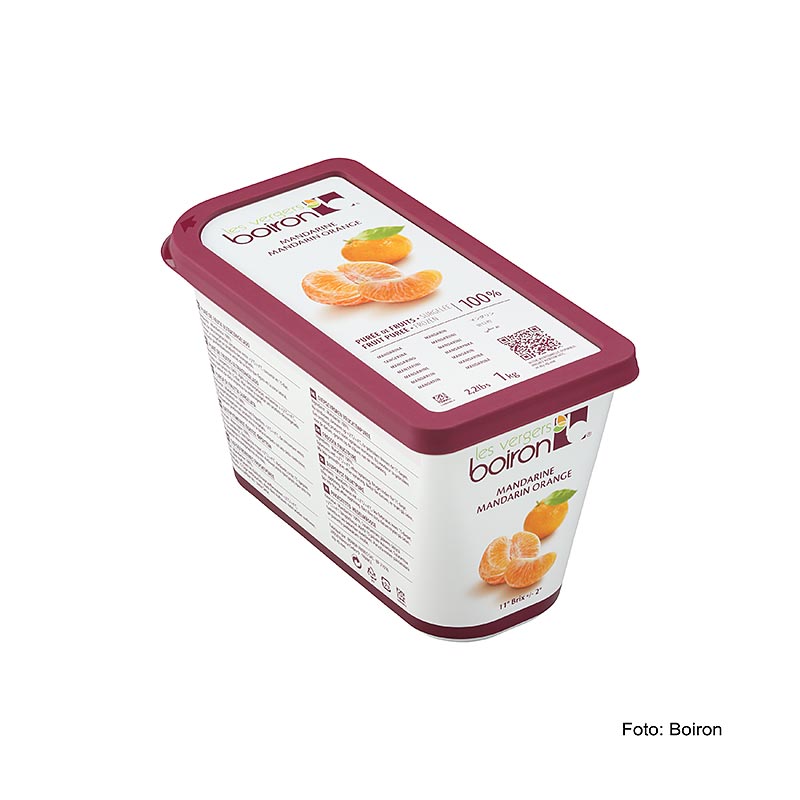 Mandarinpure, middelhavsfrukter, usoetet, Boiron - 1 kg - PE-skall