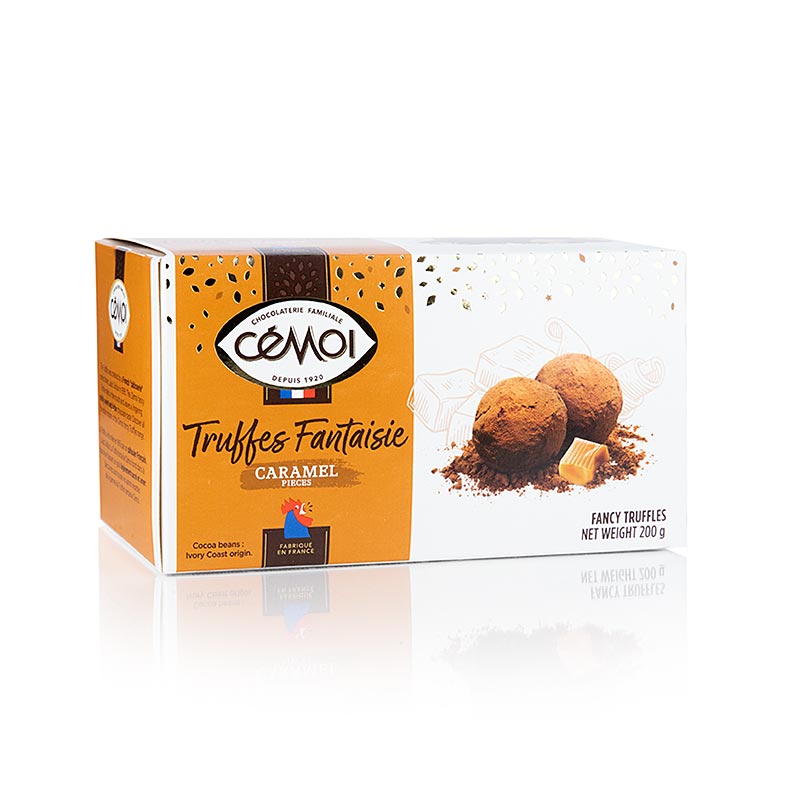 Kembang gula truffle - coklat, cemoi, dengan karamel, Prancis - 200 gram - mengemas