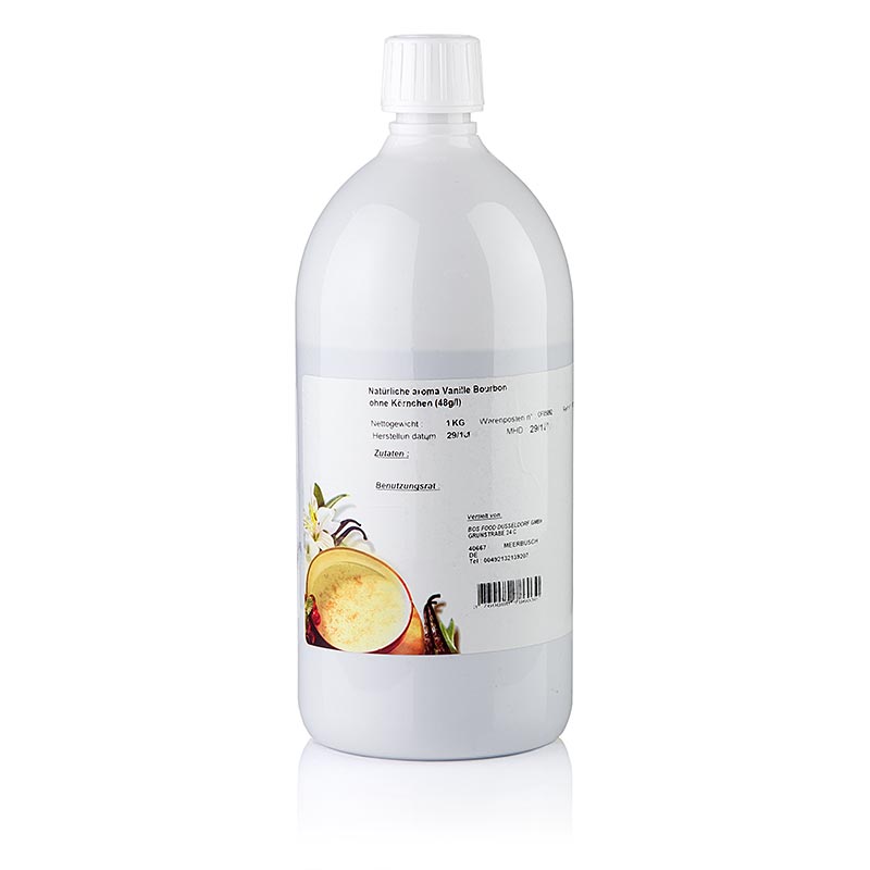 Aroma di vaniglia, liquido, con concentrato di vaniglia bourbon, Eurovanille - 1 kg - Bottiglia in polietilene