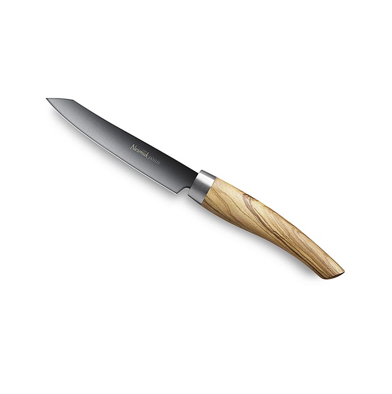 Cuchillo de oficina y pelador Nesmuk Janus 5.0, 90 mm, mango de madera de olivo - 1 pieza - caja