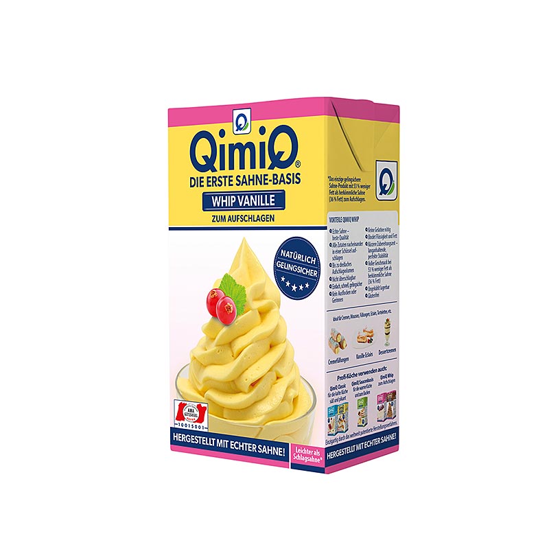 QimiQ Whip Vanilla, embelsire me krem pana te ftohte, 17% yndyre - 250 g - Tetra