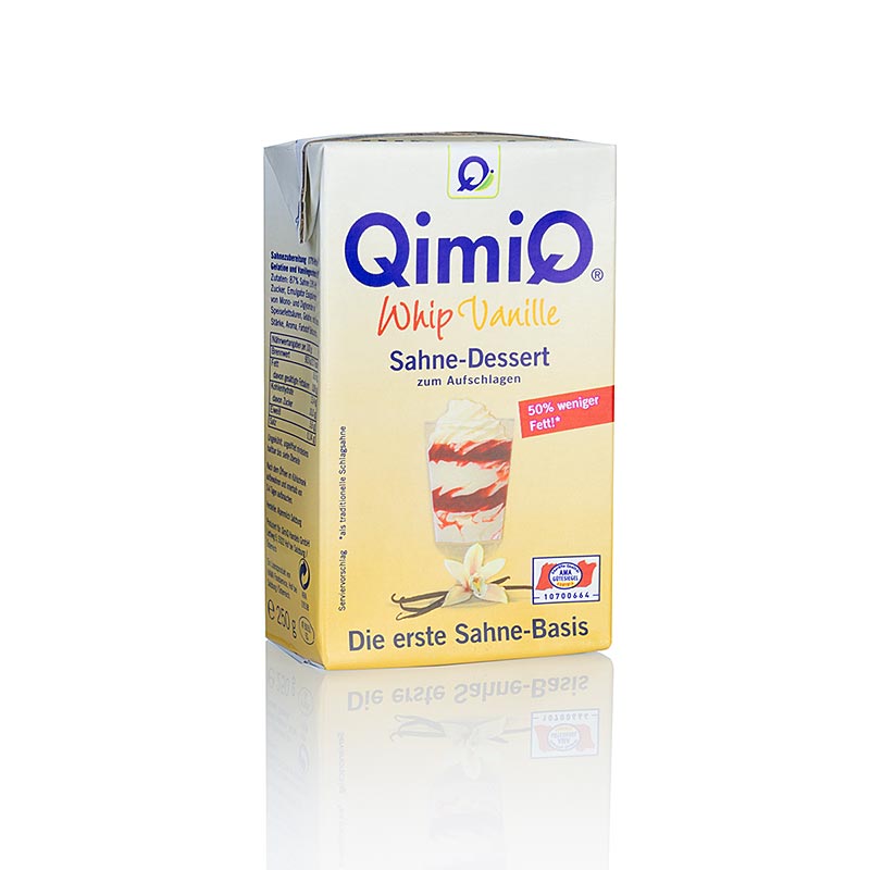 QimiQ Whip Vanilla, postre frio de crema batida, 17% de grasa - 250 gramos - tetra