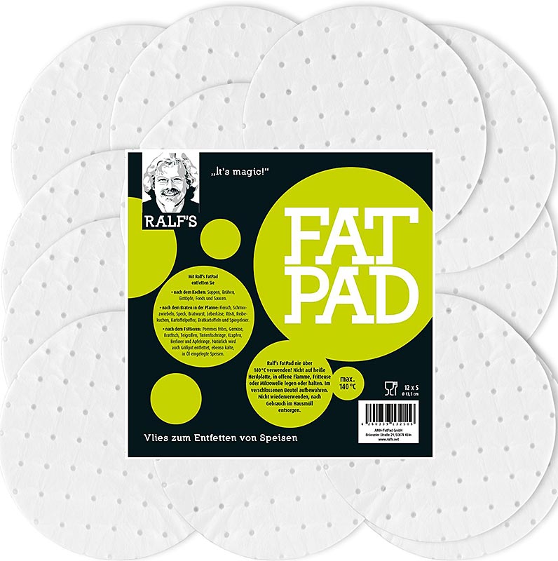 Ralf`s FatPad S, Ø 13,5 cm - 12 kappaletta - laukku