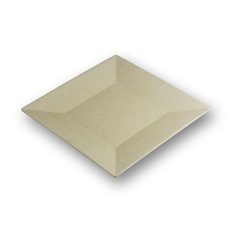 Piatto riutilizzabile in legno di bambu, crema, lavabile in lavastoviglie, 23 x 23 cm - 1 pezzo - Sciolto