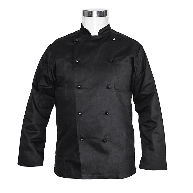 Jaket chef asas, hitam, saiz. L, termasuk 10 butang, Karlowsky - 1 keping - kerajang