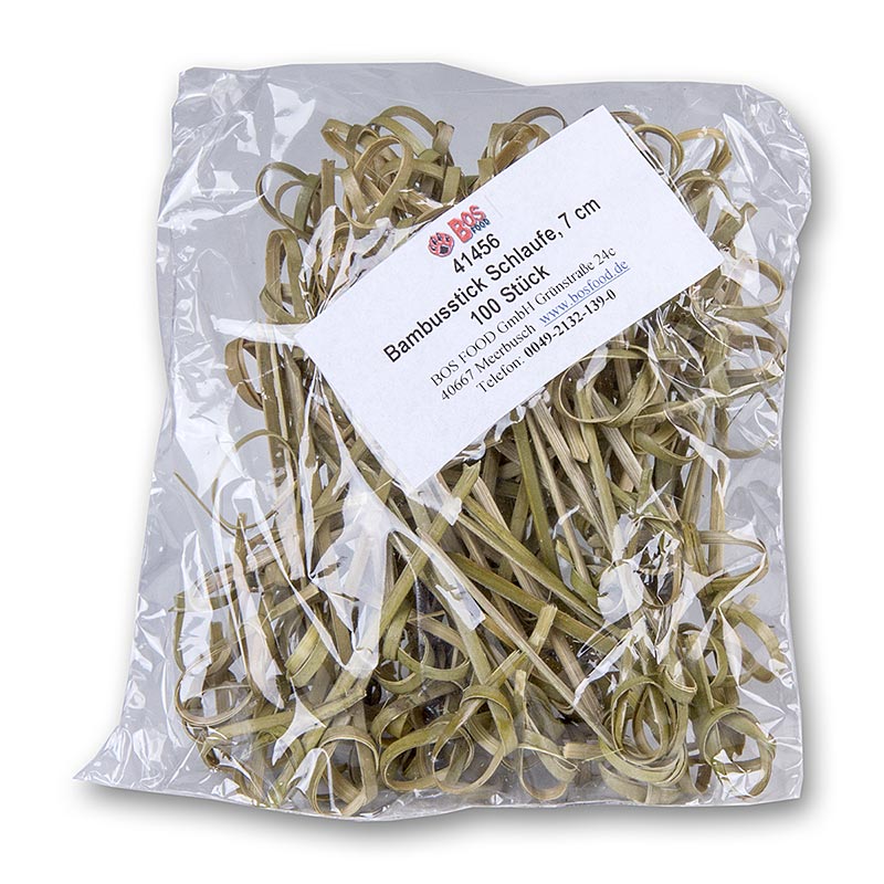 Spiedini di bambu, verdi, con estremita annodata, 7 cm - 100 pezzi - borsa