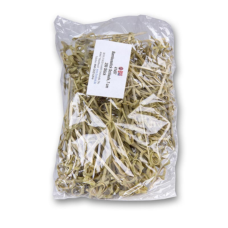 Bambusspjot, medh hnyttum endum, graenn, 7 cm - 250 stykki - taska