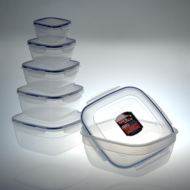 Frischebox Lock & Lock, 6er Set, 260 / 520 / 950 ml+1,6 / 2,5 / 4,0 l, passen ineinander - 6 tlg. - Lose Frischebox Lock & Lock, 6er Set, 260 / 520 / 950 ml+1,6 / 2,5 / 4,0 l, passen ineinander - 6 tlg. - Lose