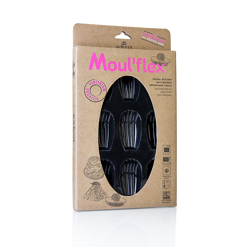 Forma de cozimento deBUYER Moulflex, 9 Madeleine, 3cl, 17,5 x 30cm - 1 pedaco - Solto