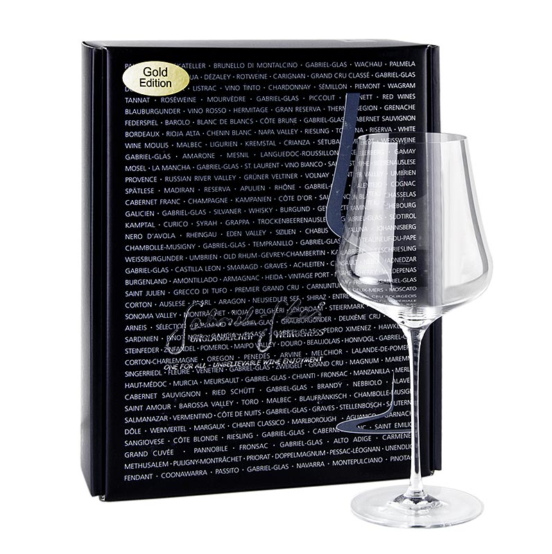 GABRIEL-GLAS© edisi GOLD, gelas wain, 510 ml, bertiup mulut, dalam kotak hadiah - 2 keping - kadbod