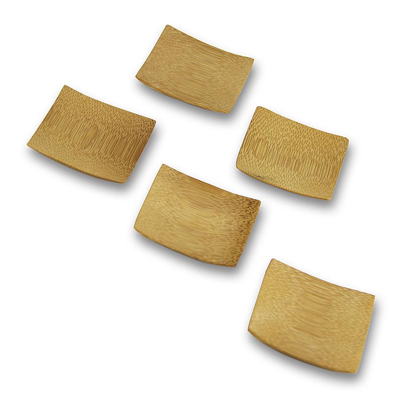 Mehrweg Bambusschalen, leicht gewölbt und massiv, quadratisch, 6 x 6 cm - 25 St - Beutel Mehrweg Bambusschalen, leicht gewölbt und massiv, quadratisch, 6 x 6 cm - 25 St - Beutel