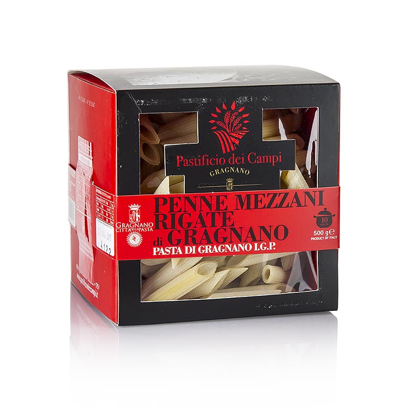 Pastificio dei Campi - No.38 Penne Mezzani Rigate, Pasta di Gragnano IGP - 500g - caja