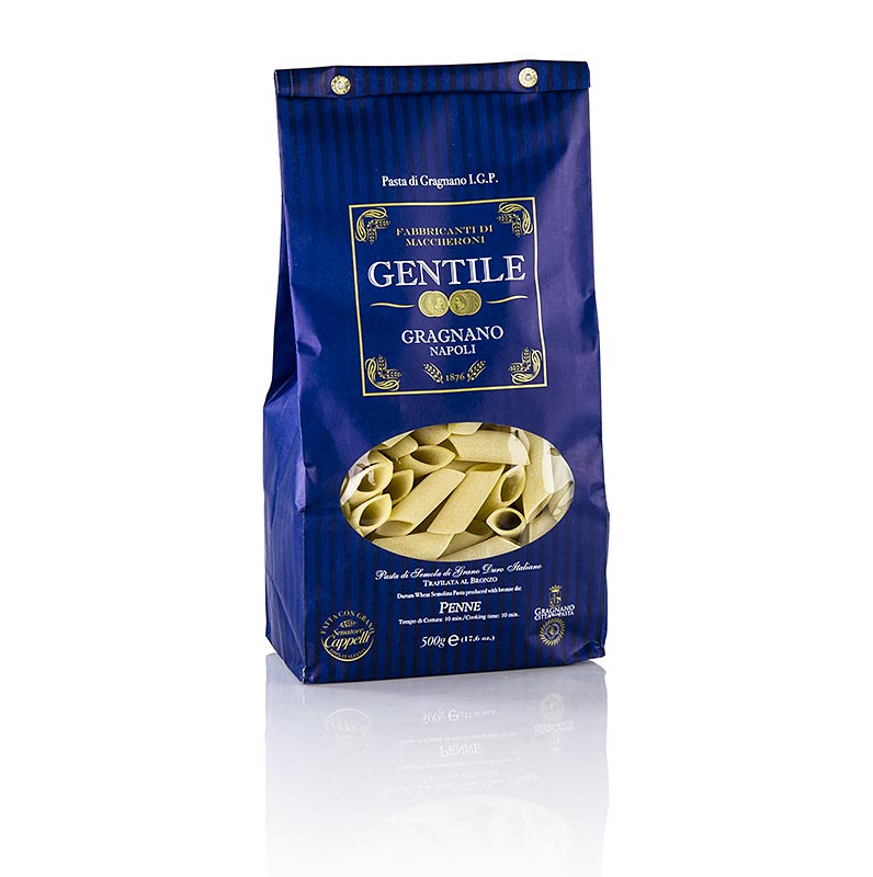 Pastificio Gentile Gragnano IGP - Penne, bronse trukket - 500 g - bag