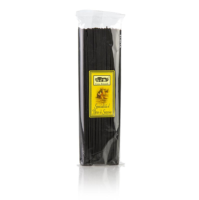 Espaguete preto, com cor lula sepia, Casa Rinaldi - 500g - bolsa