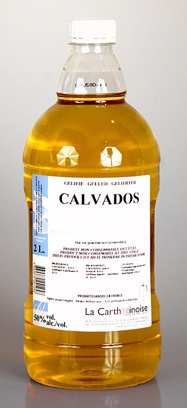 Calvados, 50% vol., gel for tillverkning av konditoriglass - 2 liter - PE-flaska