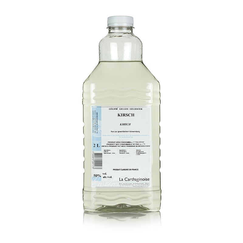 Kirsch Pur, 50% vol., gel per la produzione di gelato di pasticceria - 2 litri - Bottiglia in polietilene