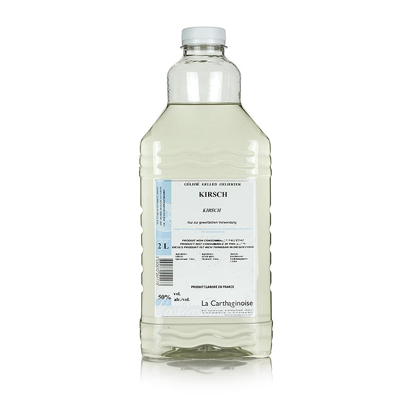 Kirsch Pur, 50% vol., gel for tillverkning av konditoriglass - 2 liter - PE-flaska