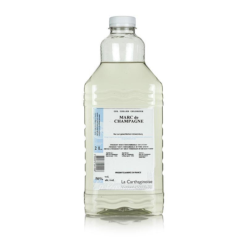 Marc de Champagne, 50% vol., gel for konditoriglassframstallning - 2 liter - PE-flaska