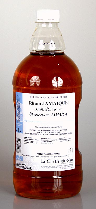 Rum Jamaica, 50% vol., espesso para confeitaria e sorveteria - 2 litros - Garrafa PE
